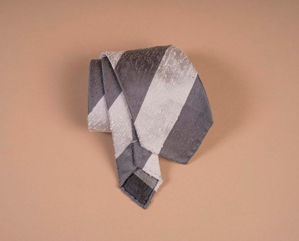 cravatta uomo righe grigie paolo albizzati 