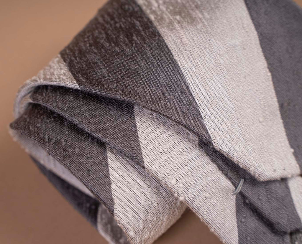 grey white woven silk tie paolo albizzati 