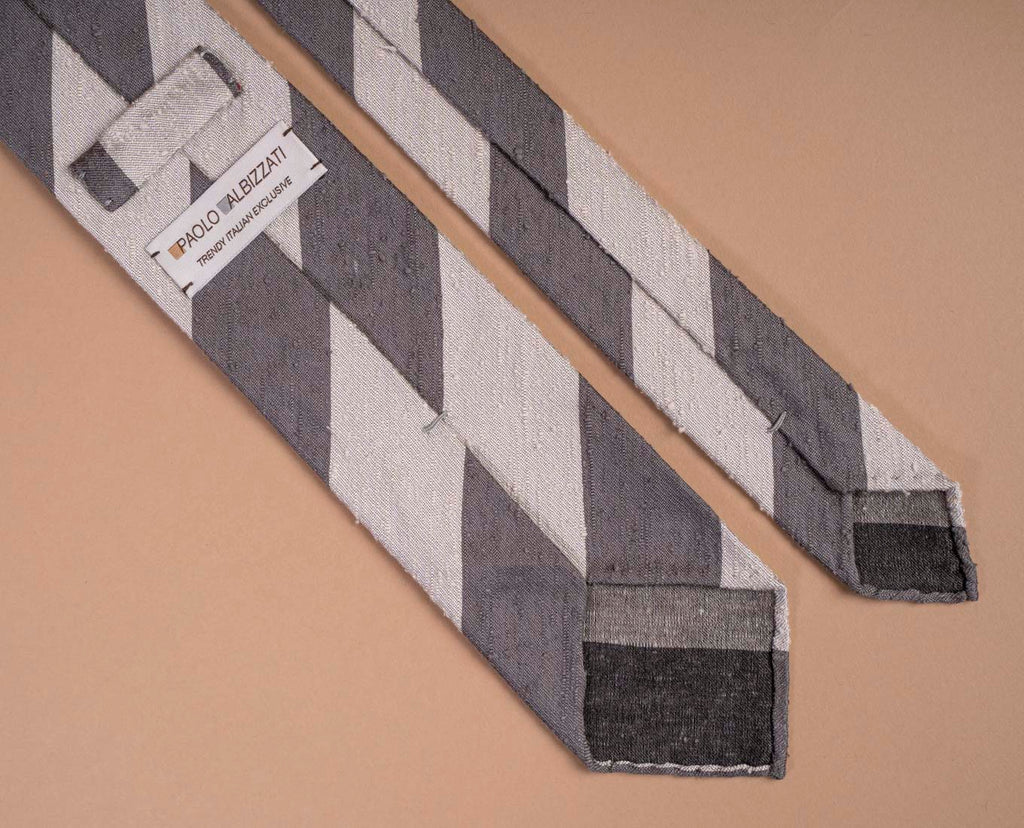 grey white men shantung tie paolo albizzati 