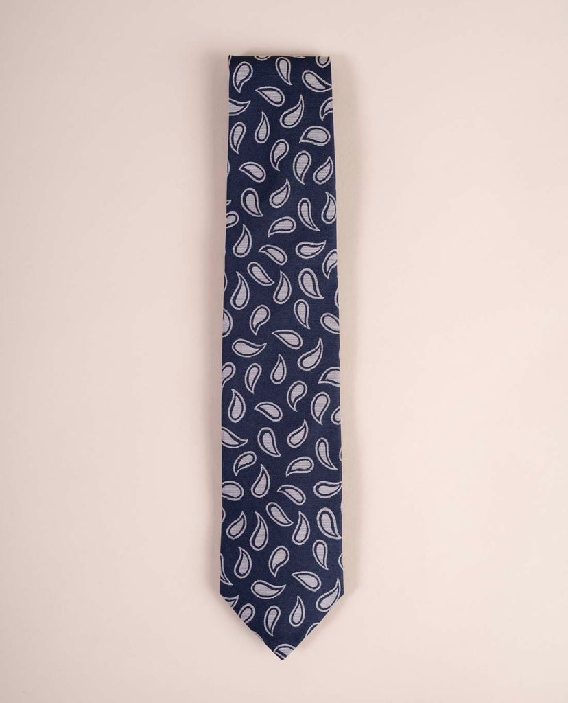 blue paisley jacquard silk tie paolo albizzati 