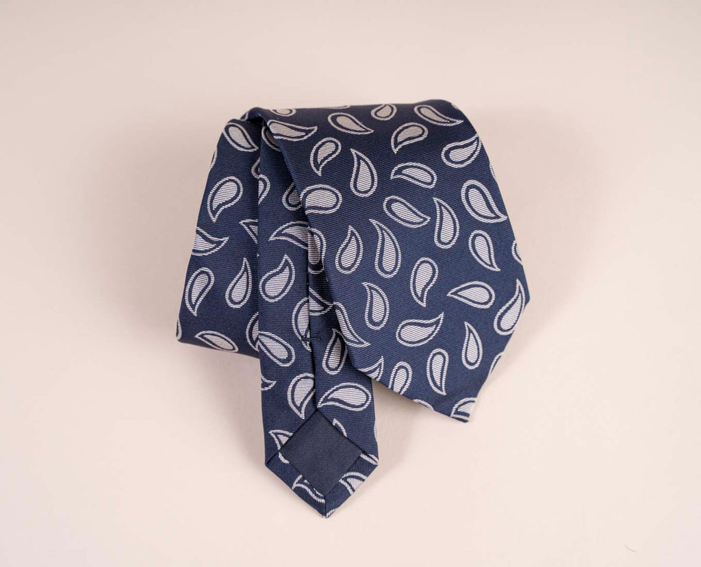 cravatta blu paisley seta paolo albizzati 