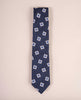Jacquard Silk Tie - Navy Blue with Woven Squares