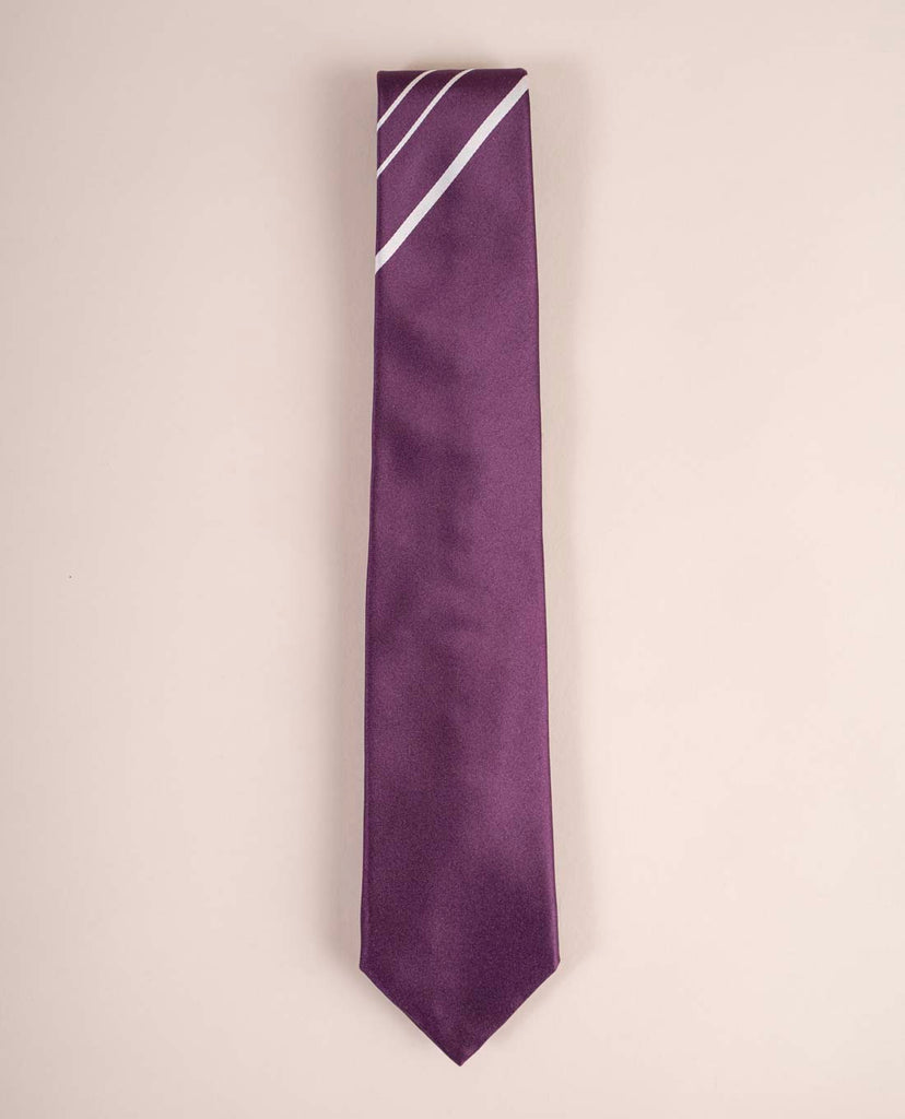 purple striped jacquard silk tie paolo albizzati 