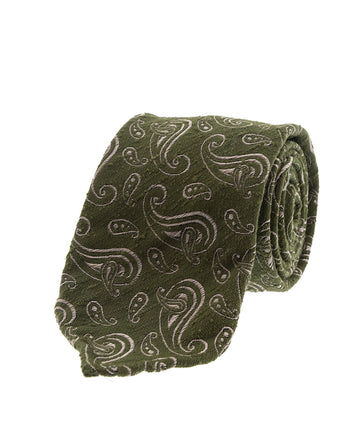 khaki green shantung tie paolo albizzati 