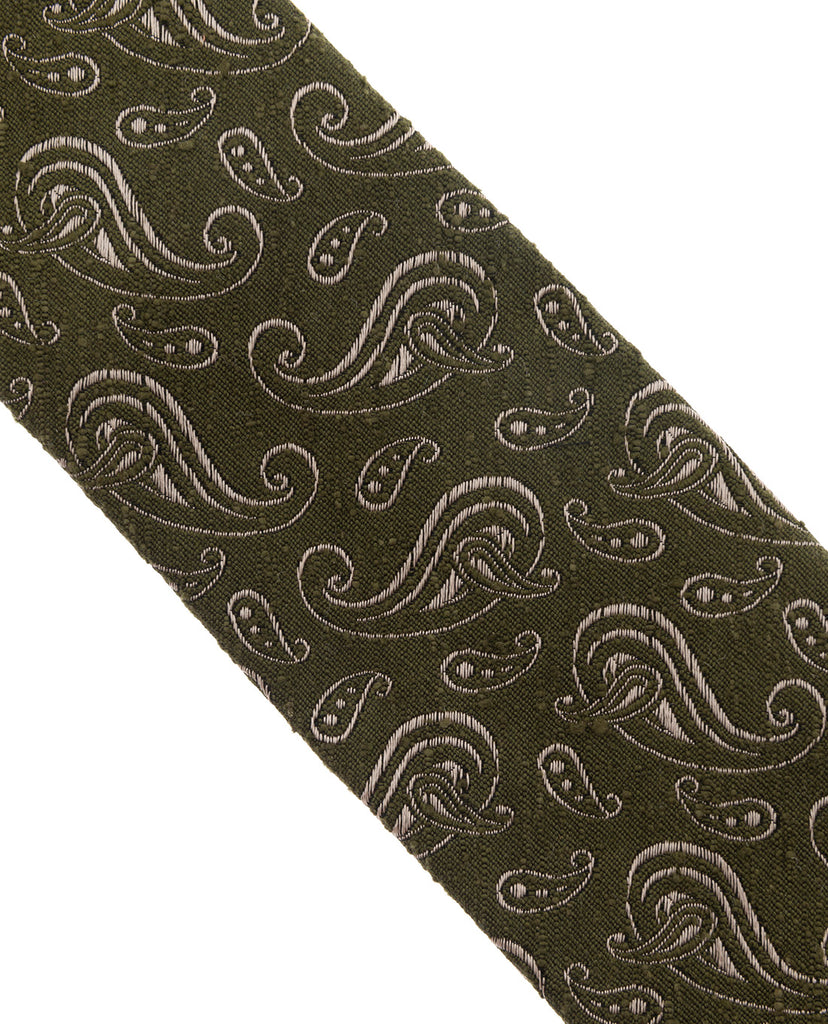 cravatta khaki seta shantung paolo albizzati 