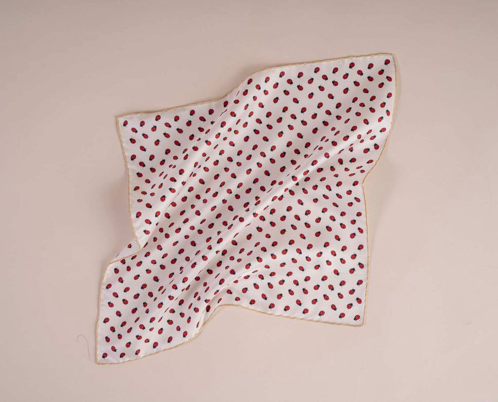 white ladybug pocket square paolo albizzati
