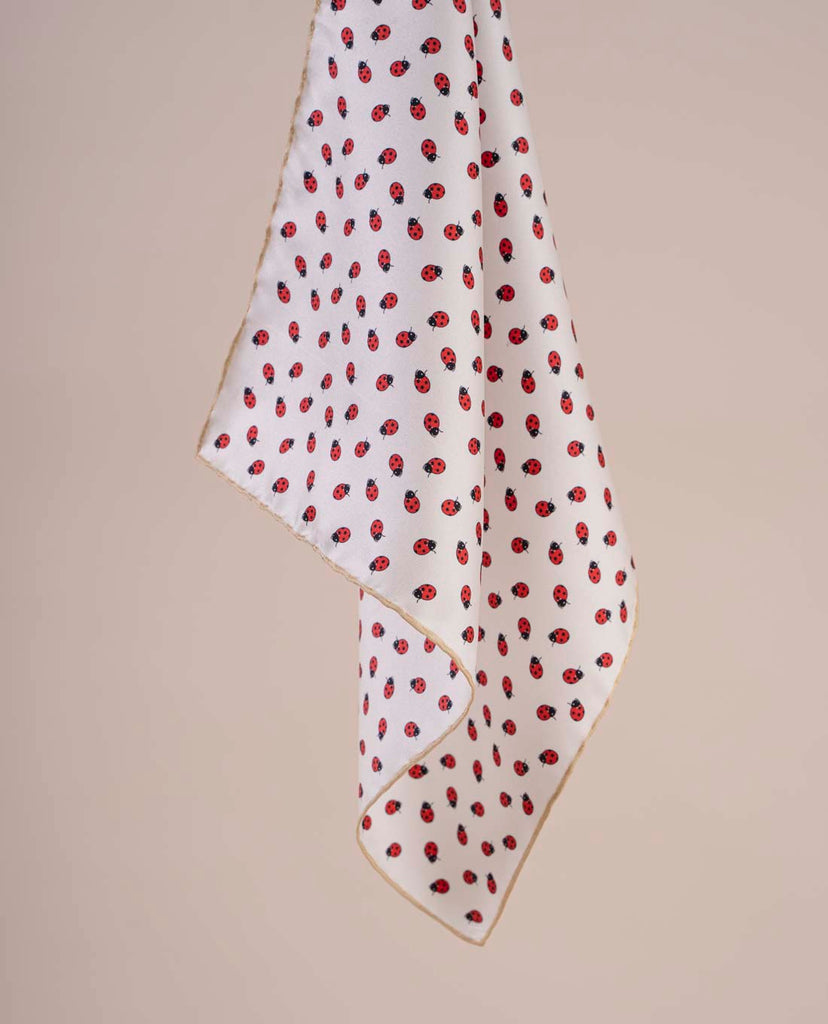 ladybug print pocket square paolo albizzati