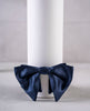Large 8 cm Pre-Tied Bow Tie - Navy Blue Silk Satin
