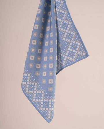 blue silk cotton pocket square paolo albizzati