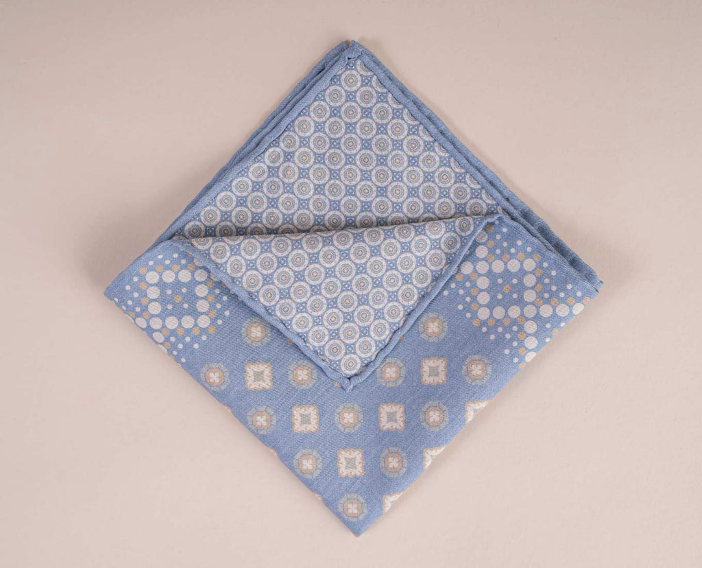blue reversible pocket square paolo albizzati