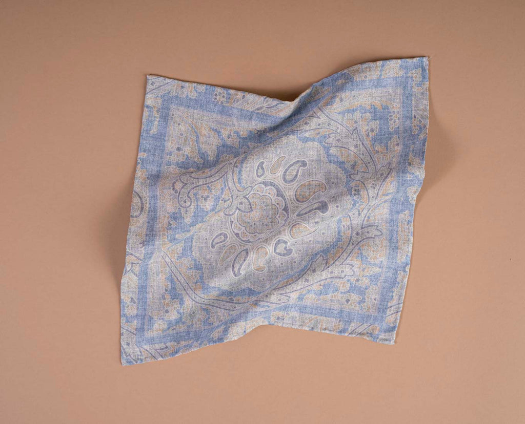 light blue paisley foulard paolo albizzati