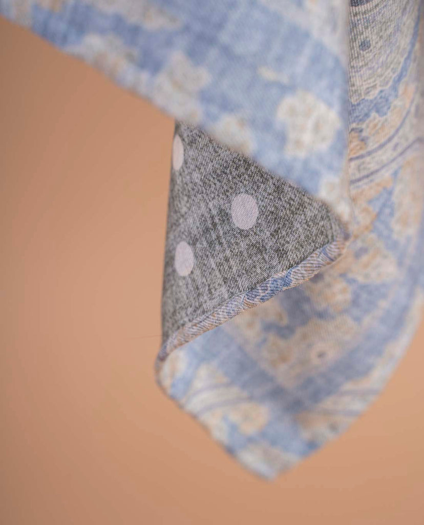 light blue reversible foulard paolo albizzati