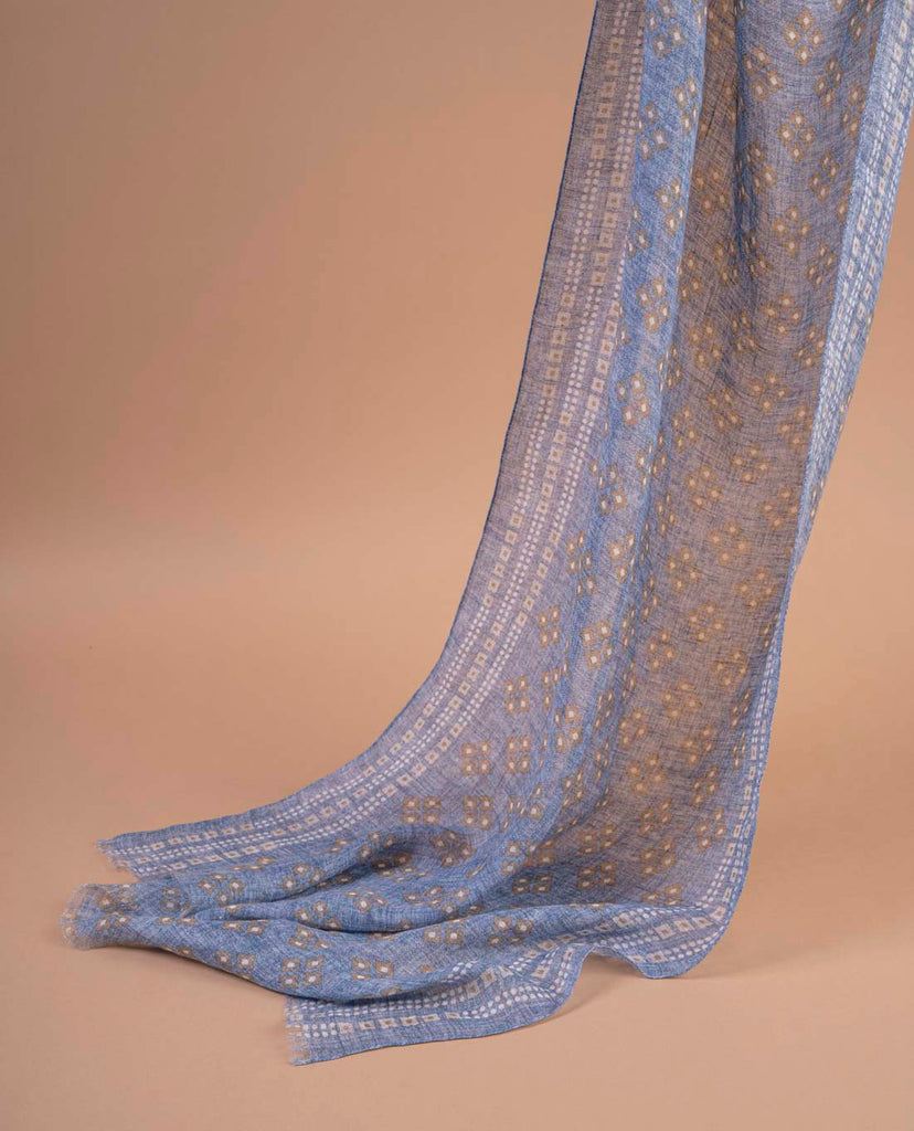 light blue square linen scarf paolo albizzati 