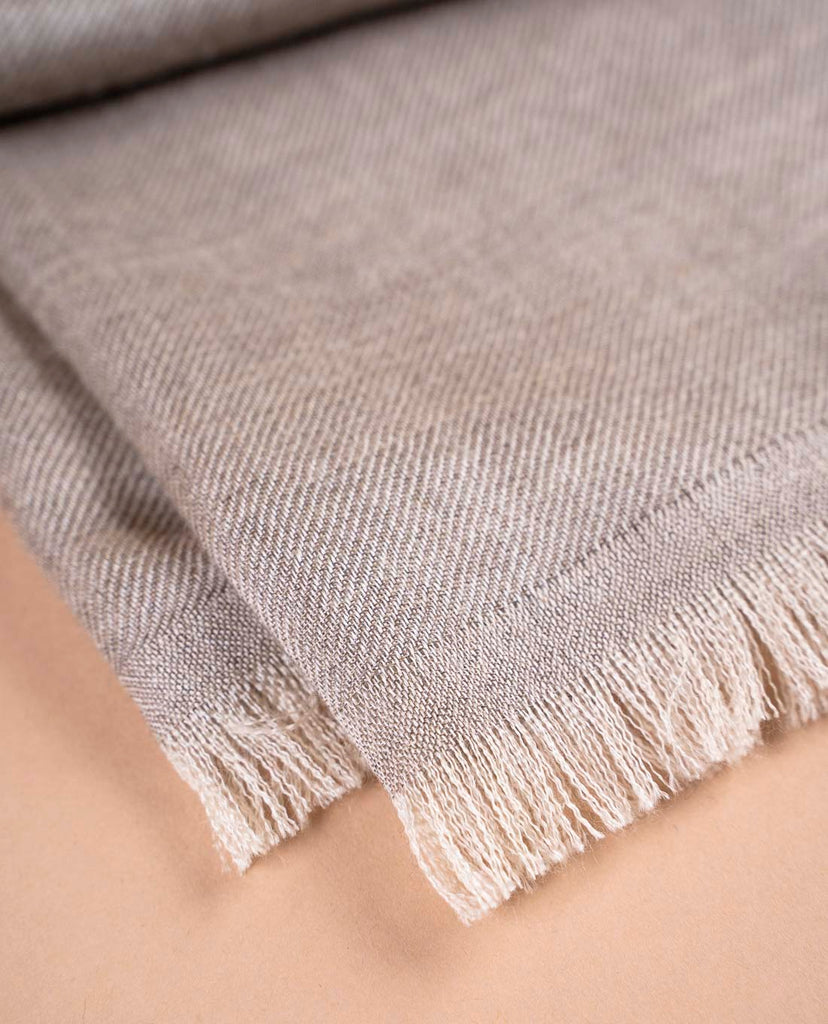 light brown solid cashmere and silk scarf for man paolo albizzati