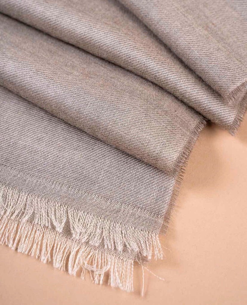 light brown solid cashmere and silk scarf for man paolo albizzati