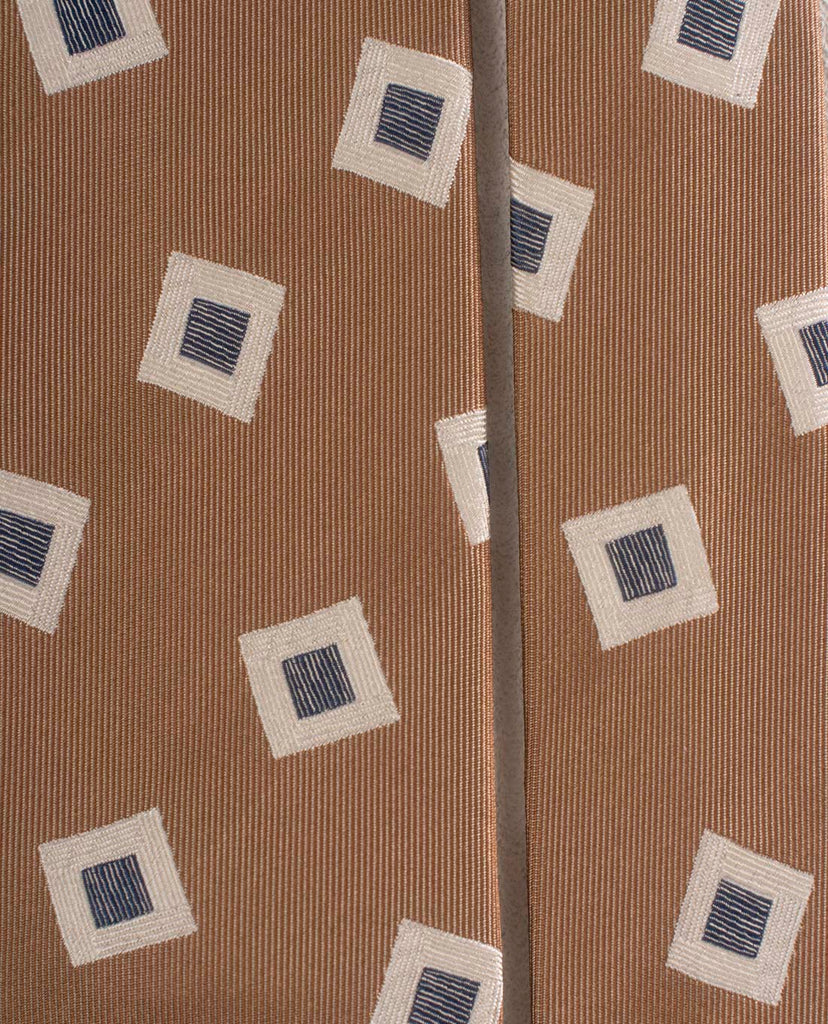 light brown with squares silk tie for man paolo albizzati