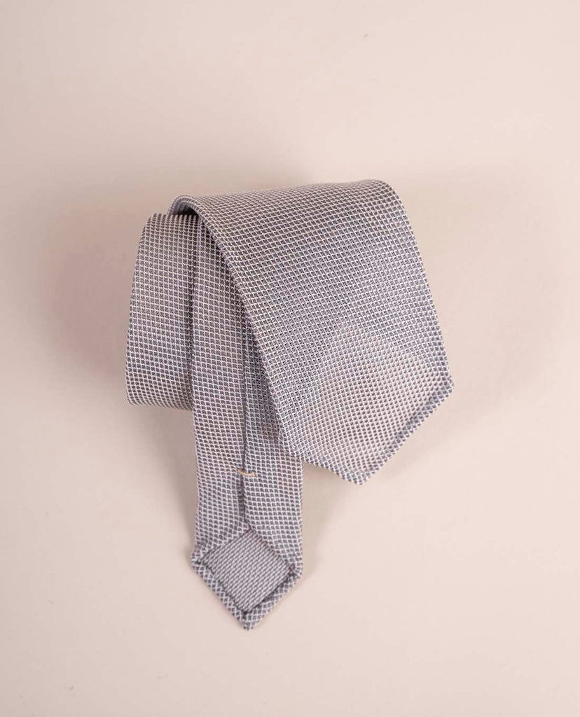cravatta grigia tinta unita seta paolo albizzati 
