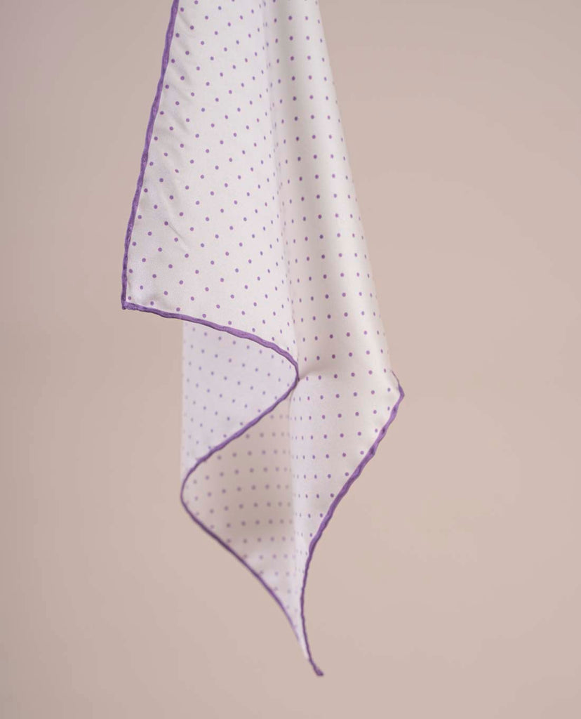 sillk pocket square lilac dots paolo albizzati 