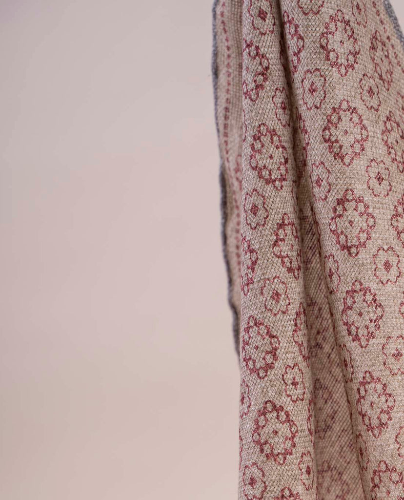beige floral linen cotton foulard paolo albizzati