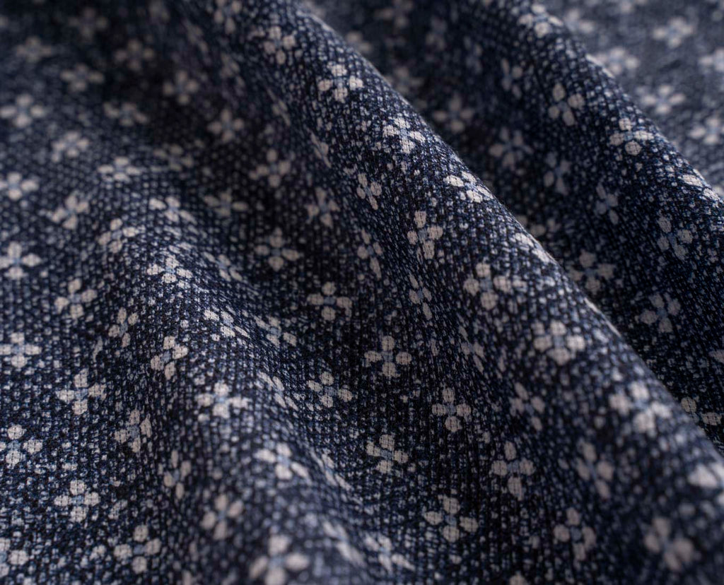blue floral linen cotton paolo albizzati