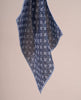 Linen and Cotton Pocket Square -  Navy Blue Micro Flowers