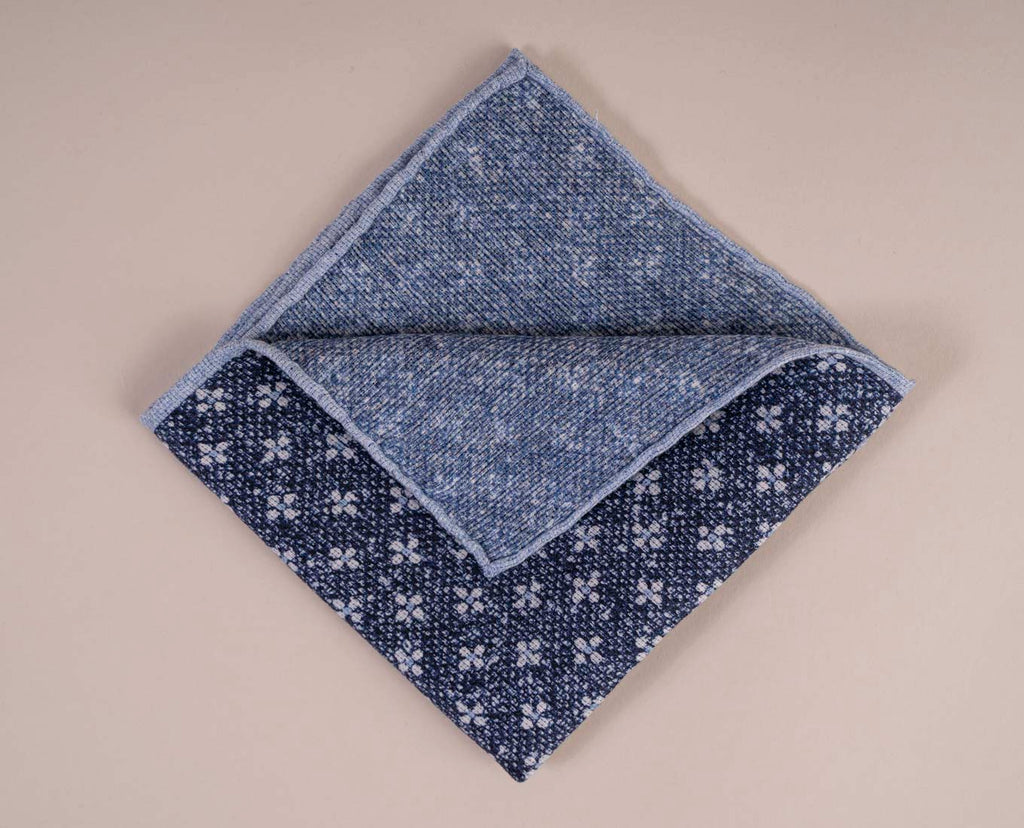 pochette uomo blu micro fiori paolo albizzati