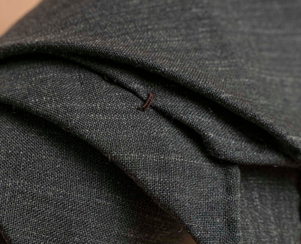 cravatta lino verde militare paolo albizzati