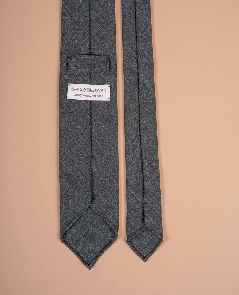 green linen blend tie paolo albizzati