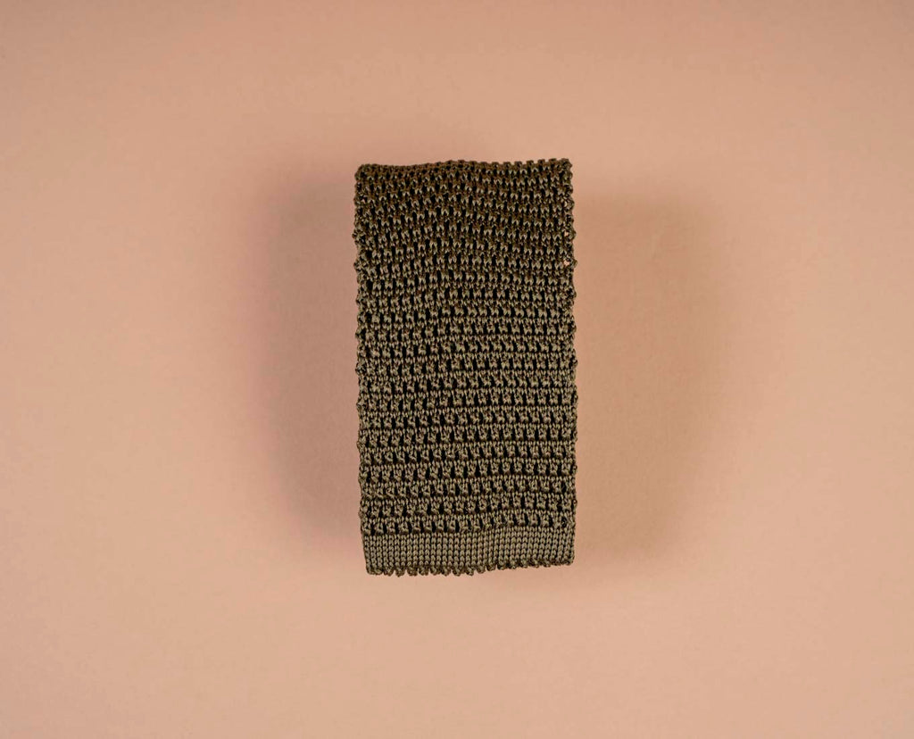 military knitted silk tie paolo albizzati 