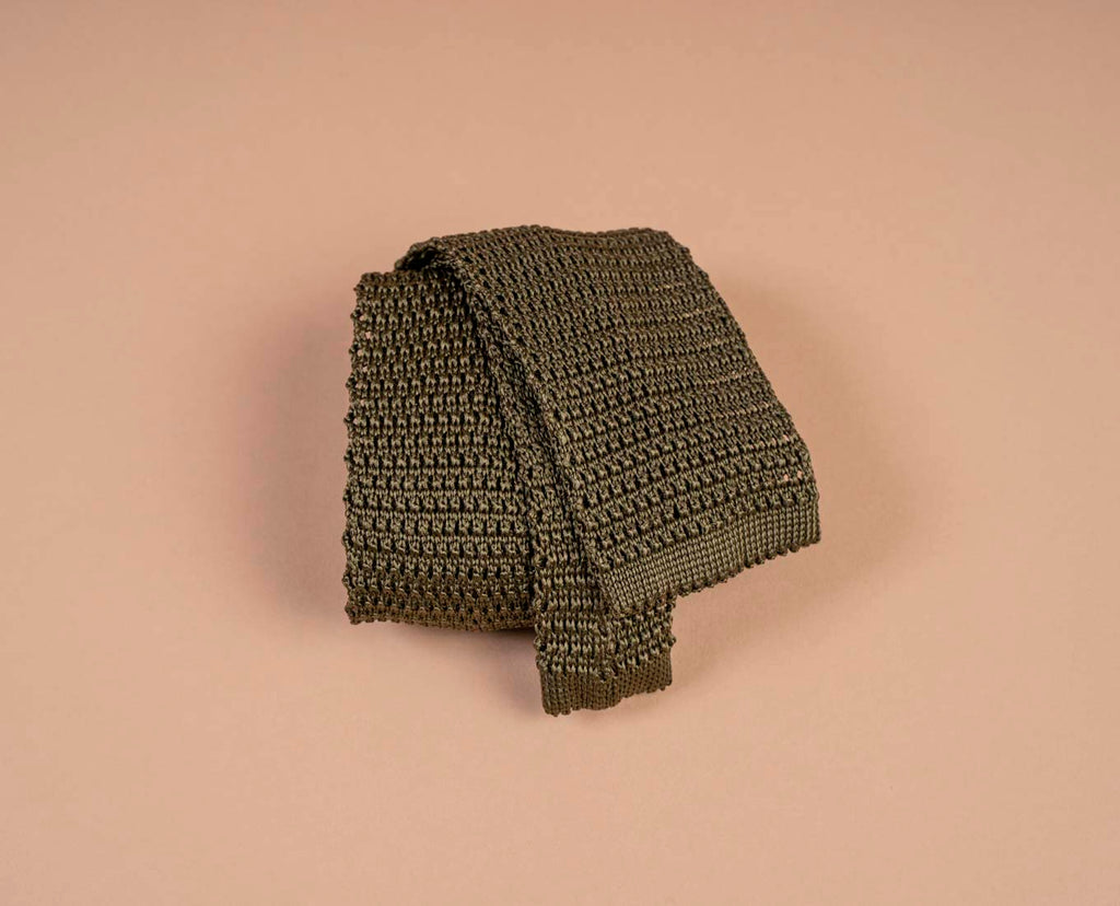 cravatta verde maglia seta paolo albizzati 