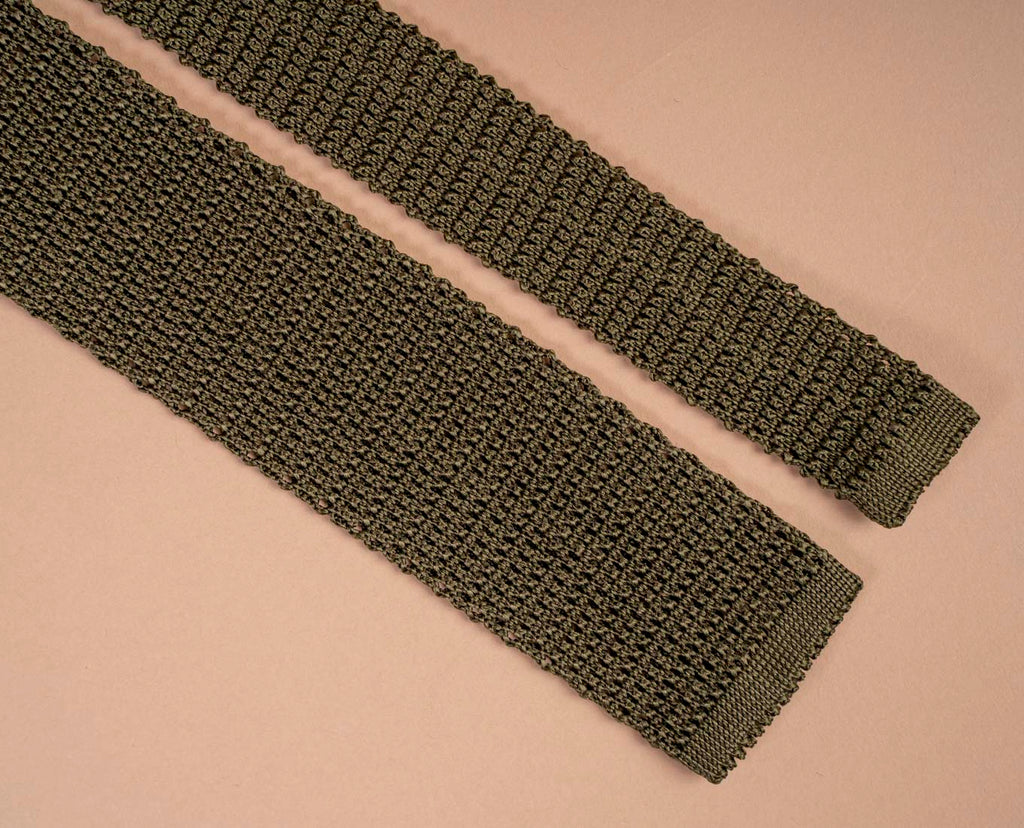 cravatta maglia seta verde paolo albizzati 