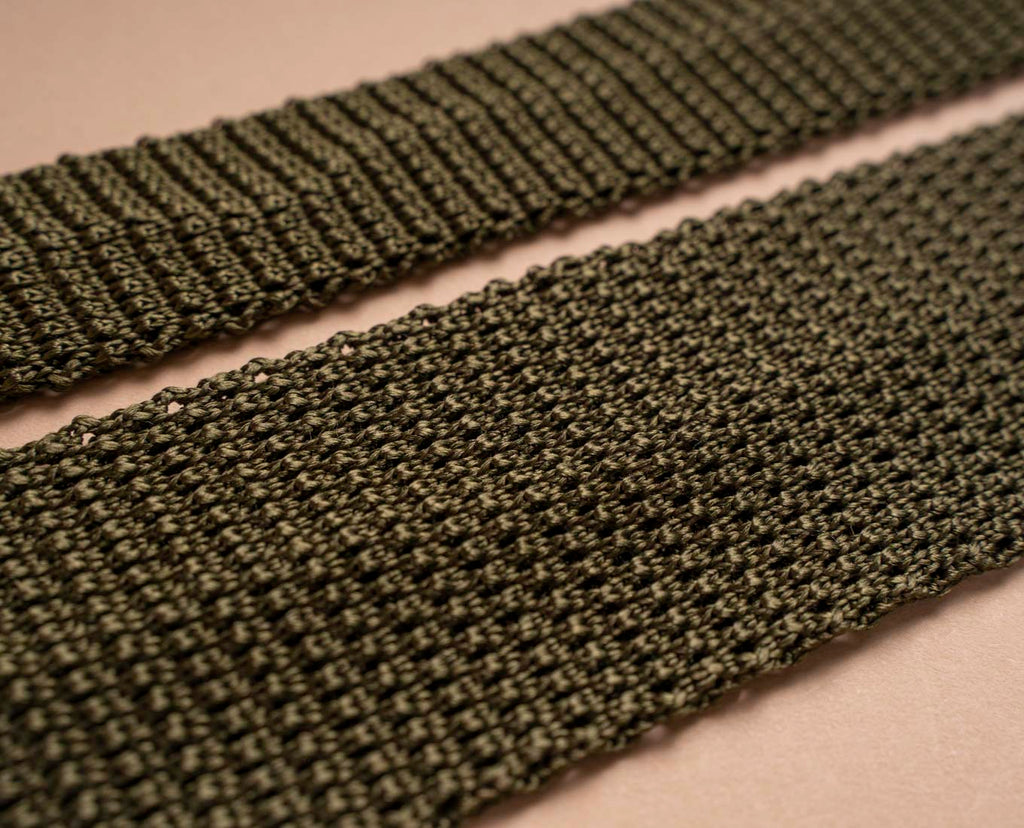 solid green knitted silk tie paolo albizzati 