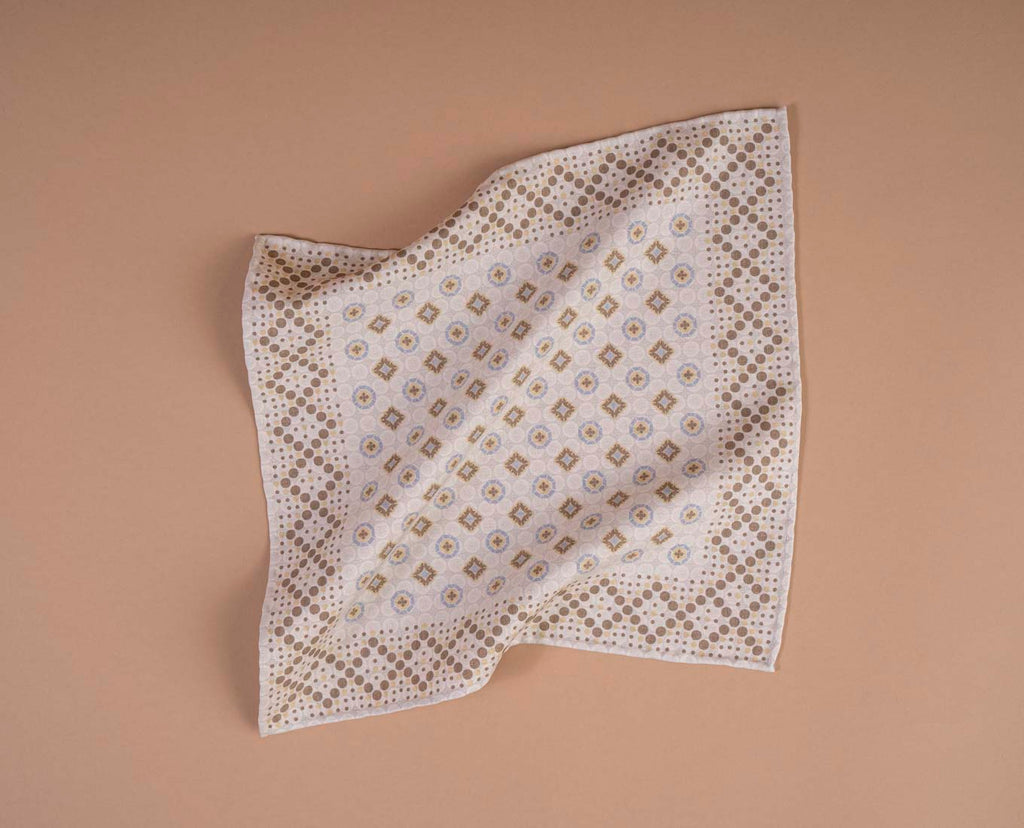 white medallion pocket square paolo albizzati