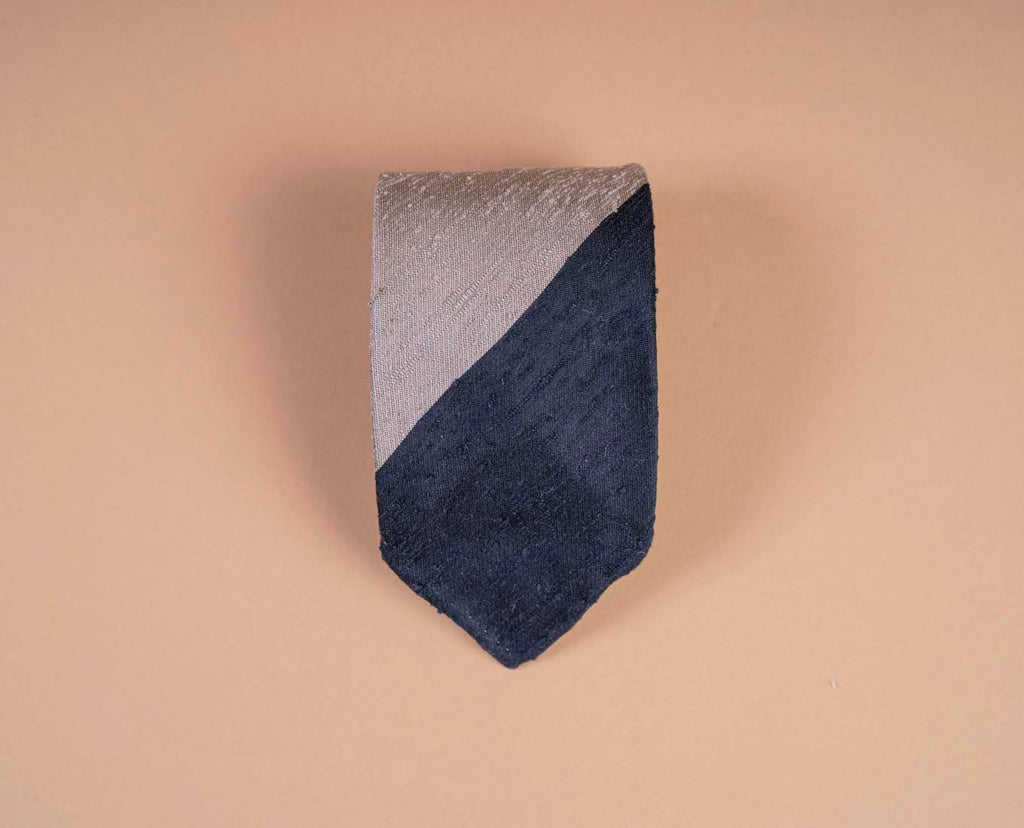 cravatta grigia blu righe seta paolo albizzati 