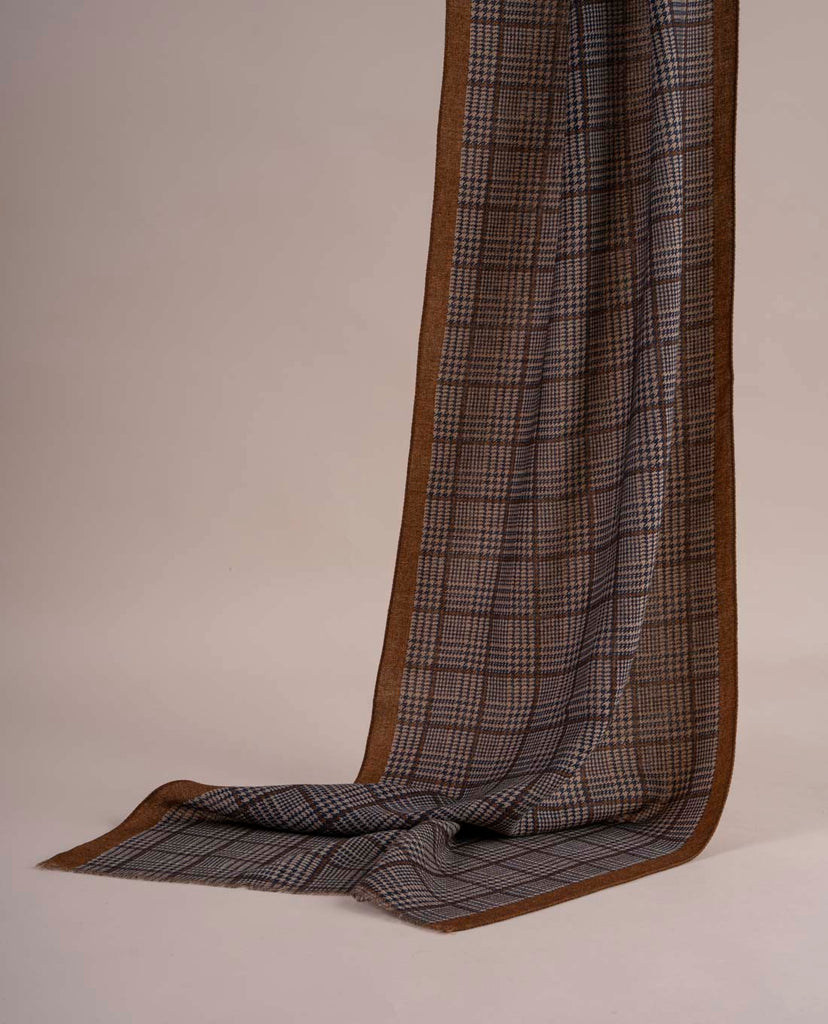 navy check print wool bandana paolo albizzati