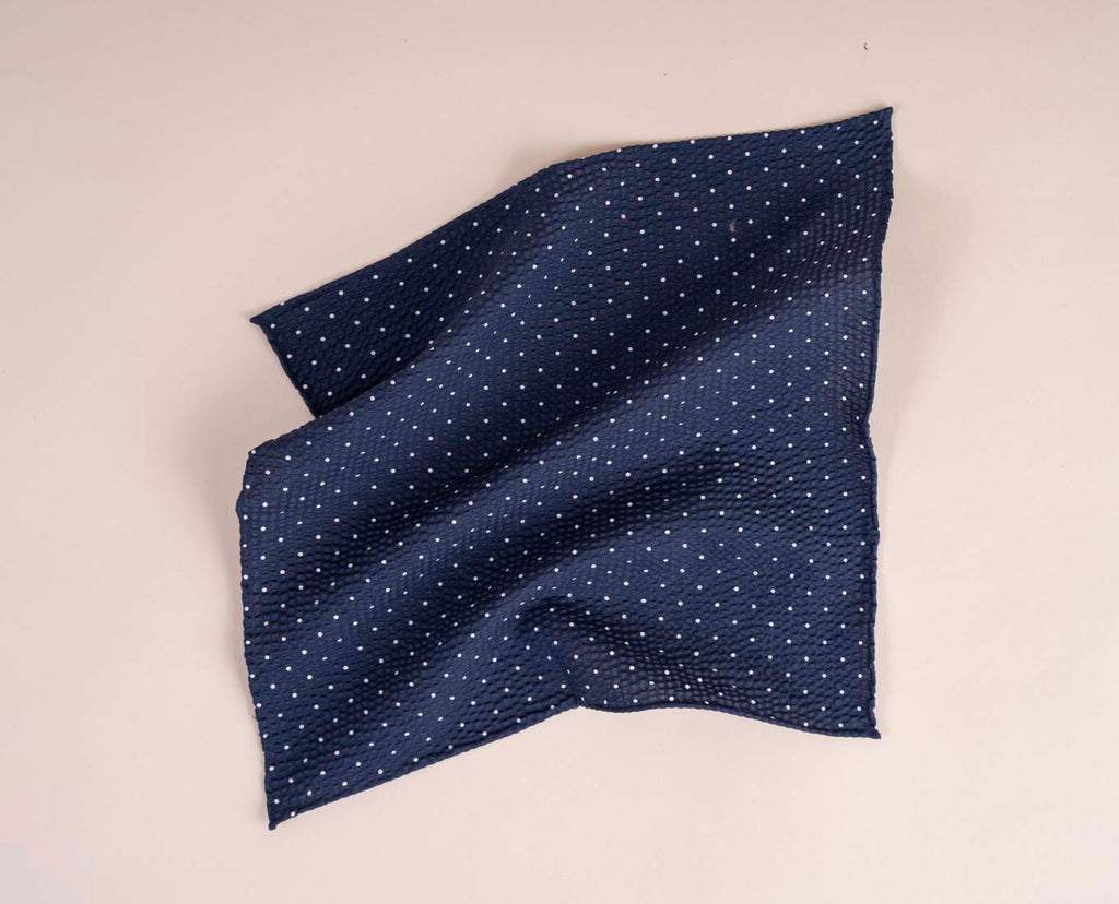 sciarpa blu cotone seersucker paolo albizzati 