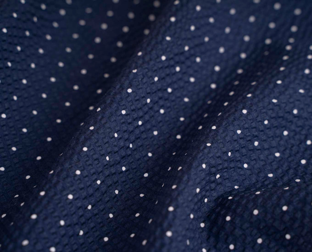 blue dots seersucker cotton scarf paolo albizzati 