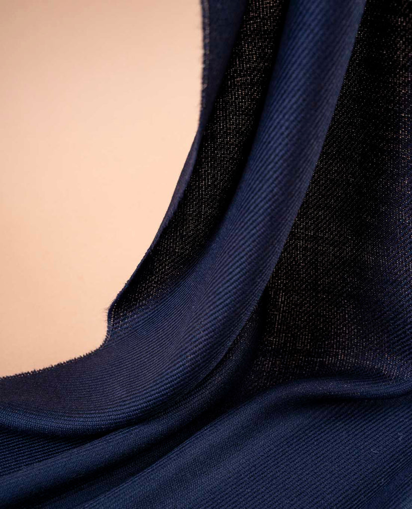 navy blue essential wool scarf for man paolo albizzati