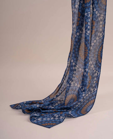 navy blue geometric wool scarf paolo albizzati