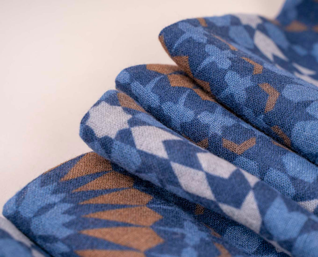 sciarpa lana stampa geometrica paolo albizzati