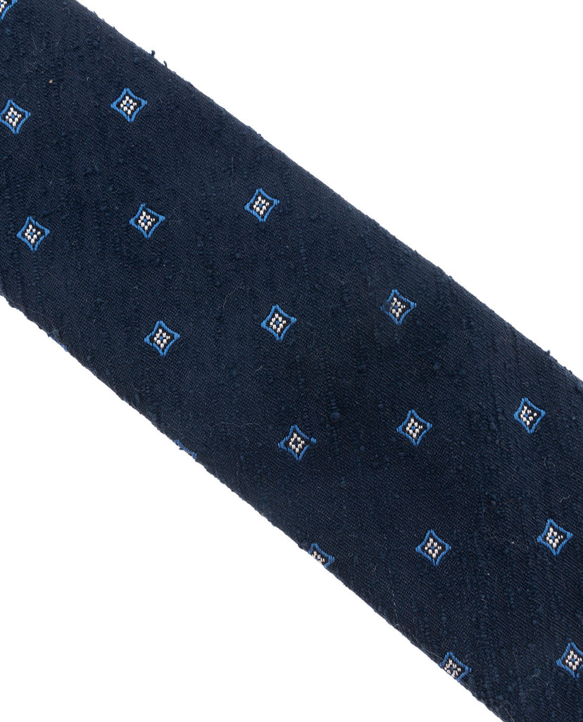 cravatta blu micro fantasia seta paolo albizzati 