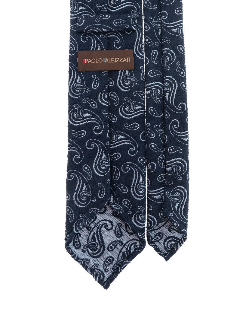 blue paisley shantung silk tie paolo albizzati 