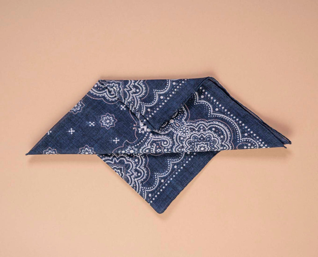 bandana blu cotone paisley paolo albizzati