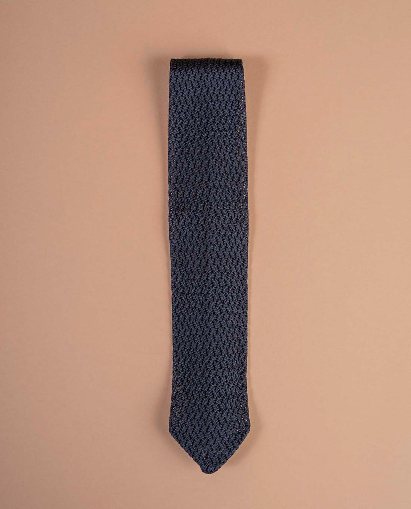 navy blue solid knitted silk paolo albizzati 
