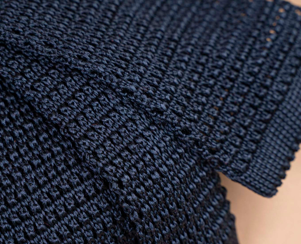 cravatta blu maglia seta paolo albizzati 