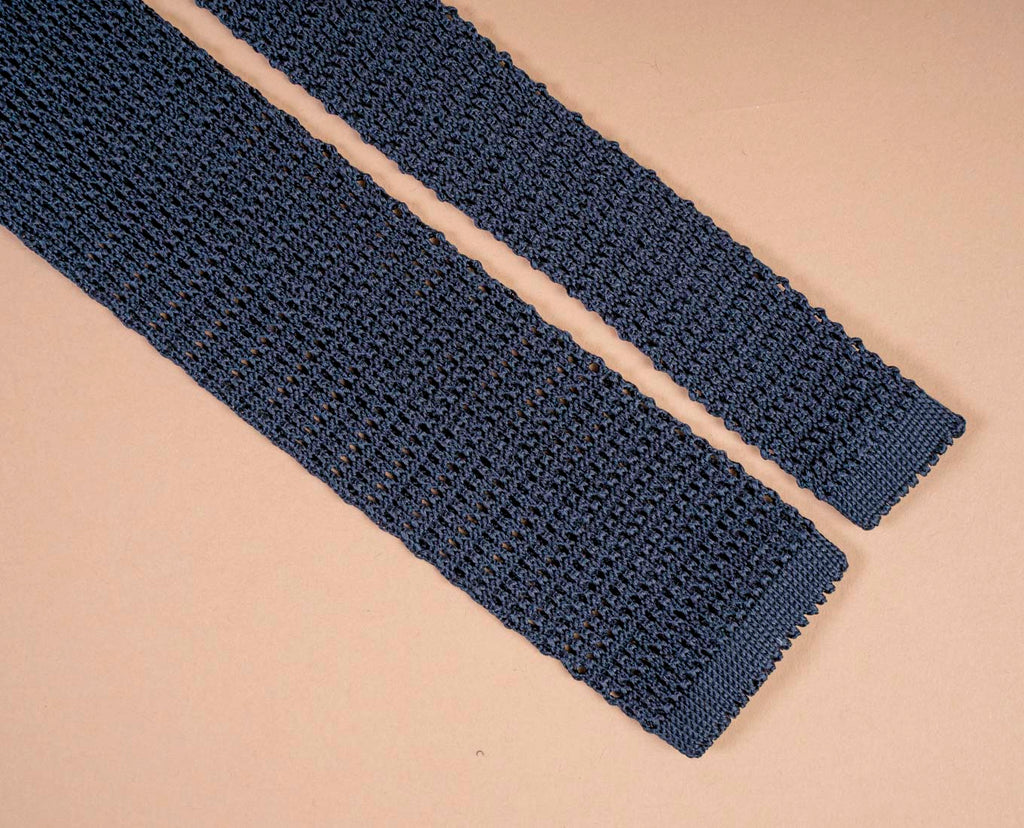 cravatta uomo blu maglia seta paolo albizzati 