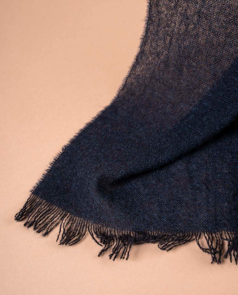 navy blue solid pure cashmere scarf for man paolo albizzati