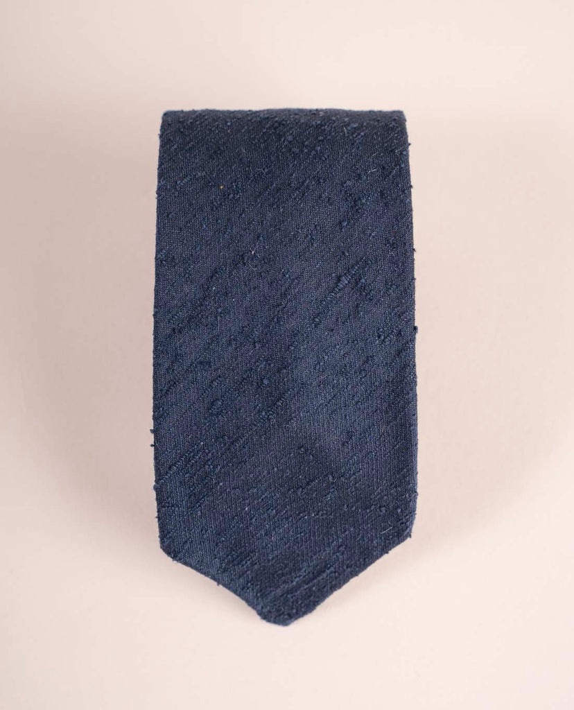 cravatta blu navy shantung paolo albizzati 