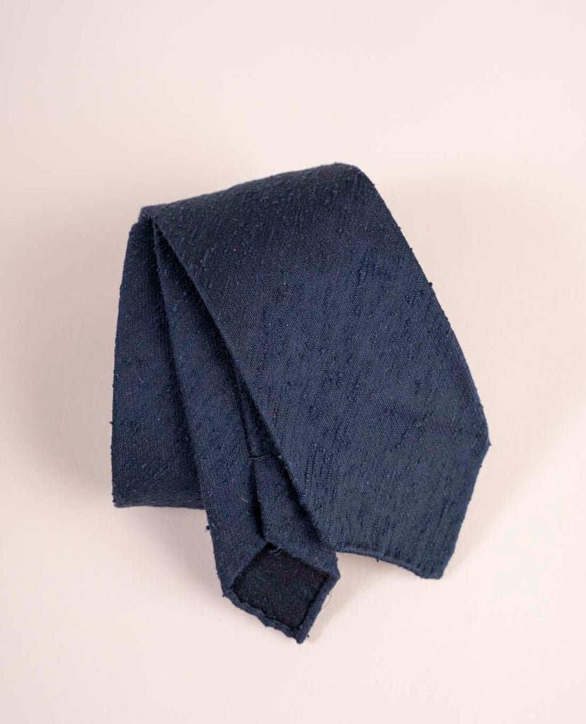 cravatta blu seta shantung paolo albizzati 