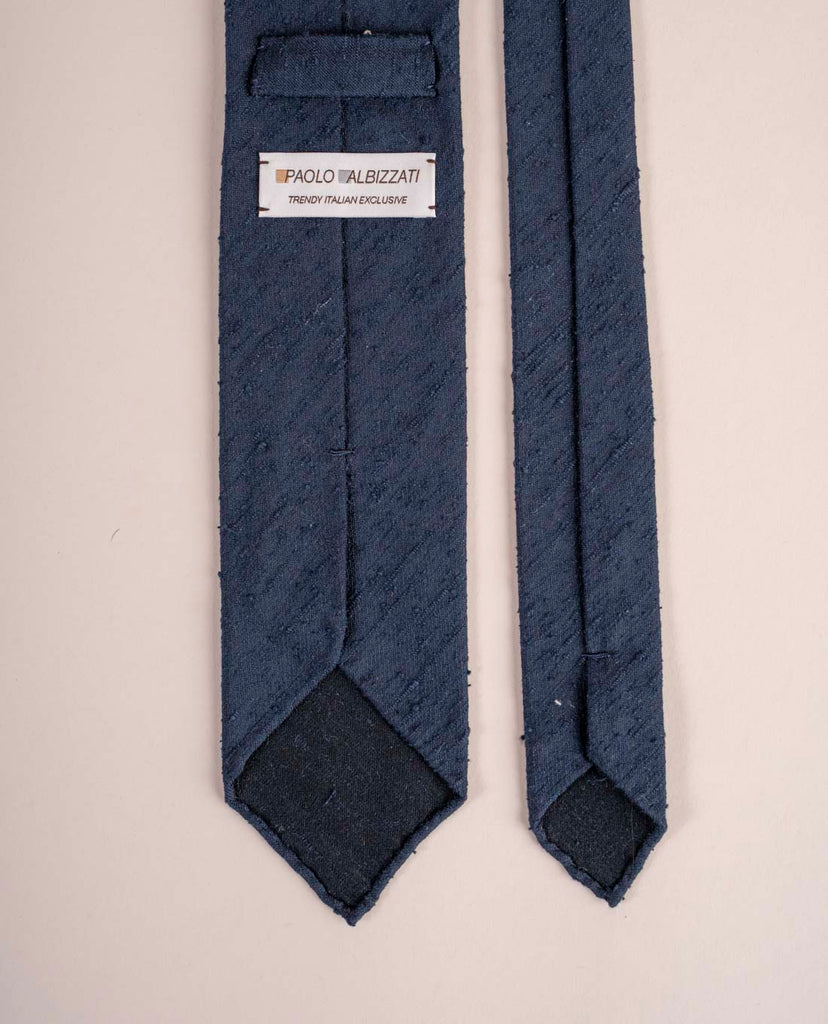 blue solid shantung silk tie paolo albizzati 